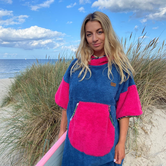 Ponczo kąpielowe Bella Fuchsia – bawełna frotte