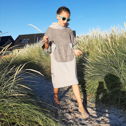 Surf Ponczo Gray Mint - bawełna frotte