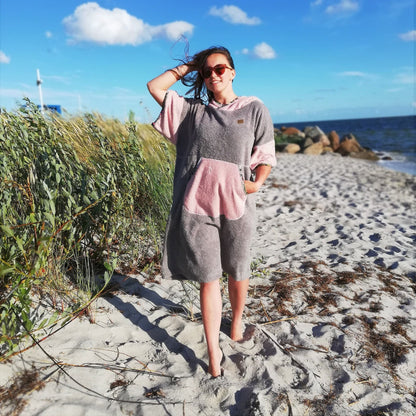 Surf Ponczo Pink Wind - bawełna frotte