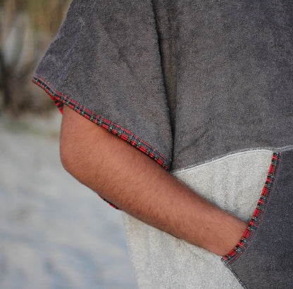 Ponczo Red Scotch - bawełna frotte