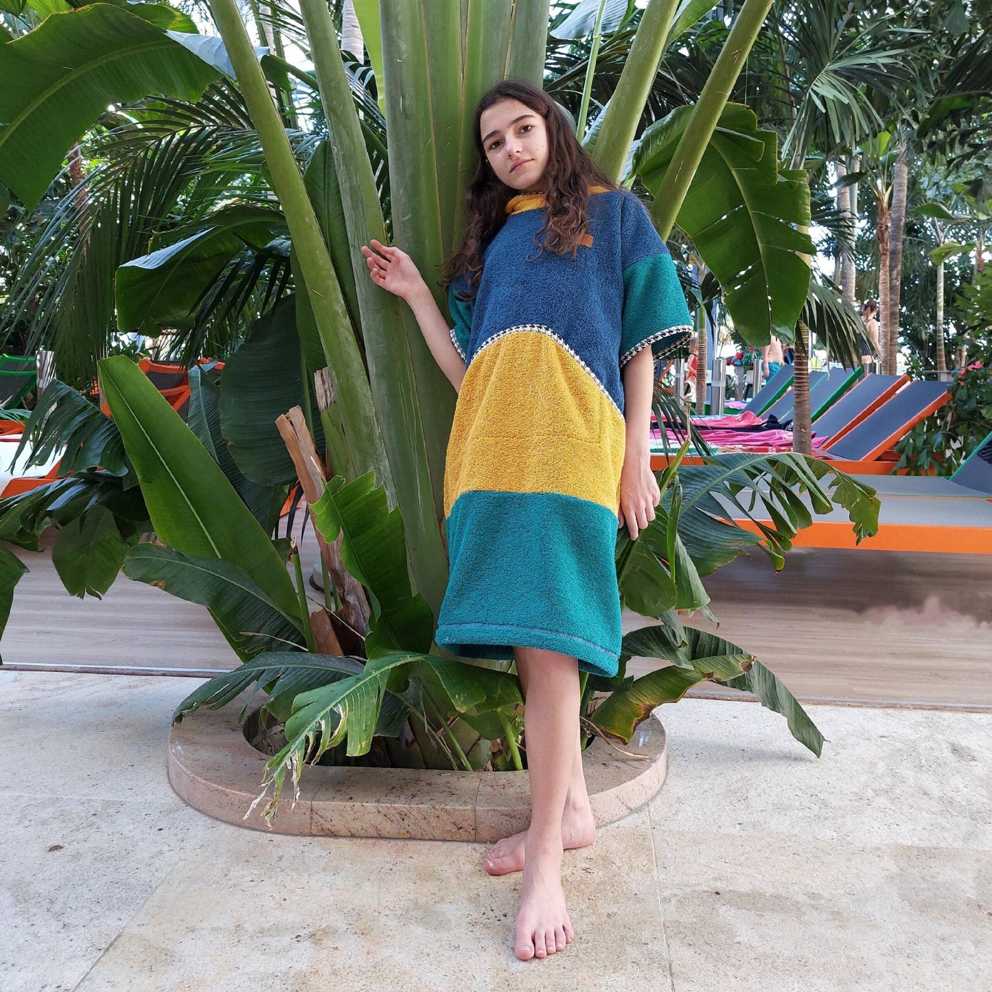 Surf Ponczo Tricolore - bawełna frotte