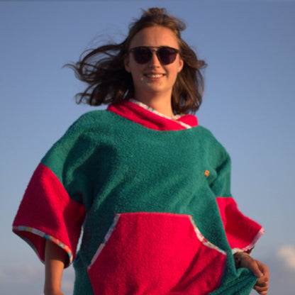 Ponczo plażowe Green Energy - bawełna frotte