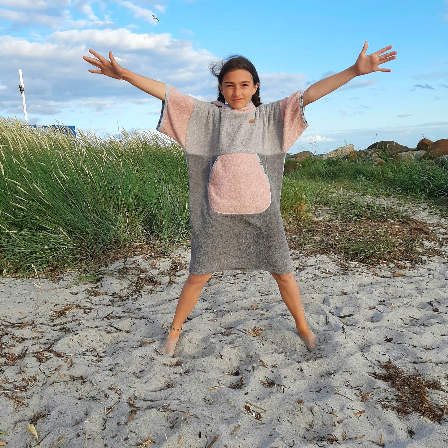 Ponczo Powdery Stars - bawełna frotte