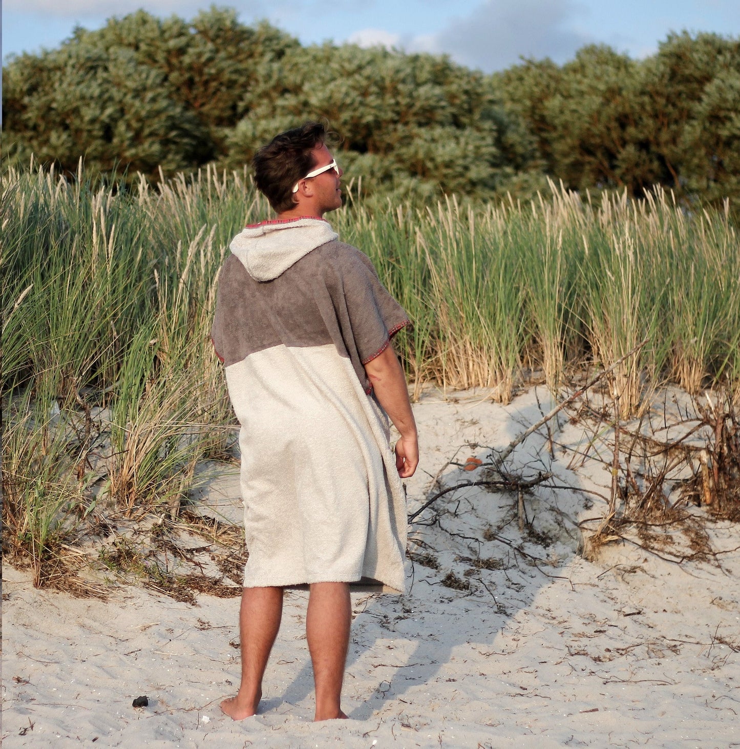 Ponczo Red Scotch - bawełna frotte