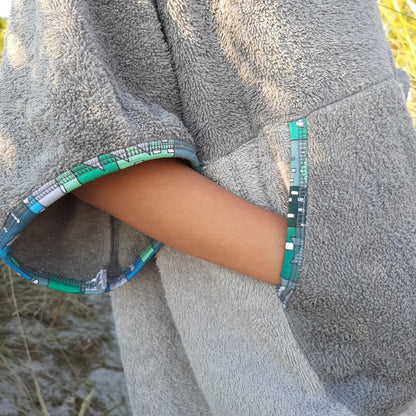 Surf Ponczo Gray Mint - bawełna frotte