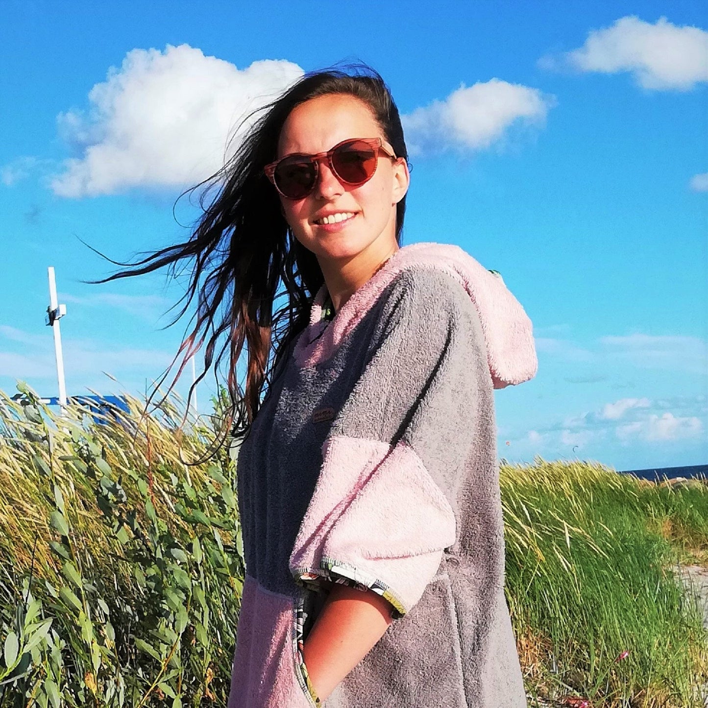 Surf Ponczo Pink Wind - bawełna frotte