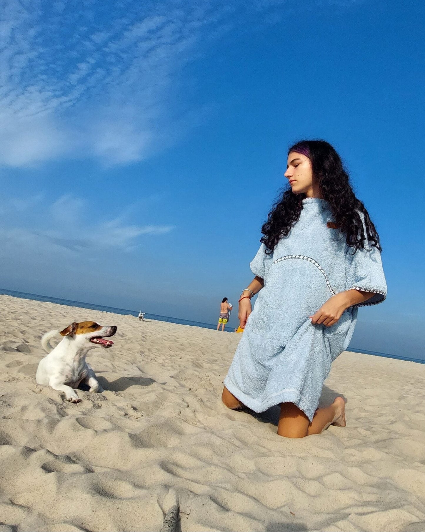 Ponczo Plażowe Just Blue - bawełna frotte