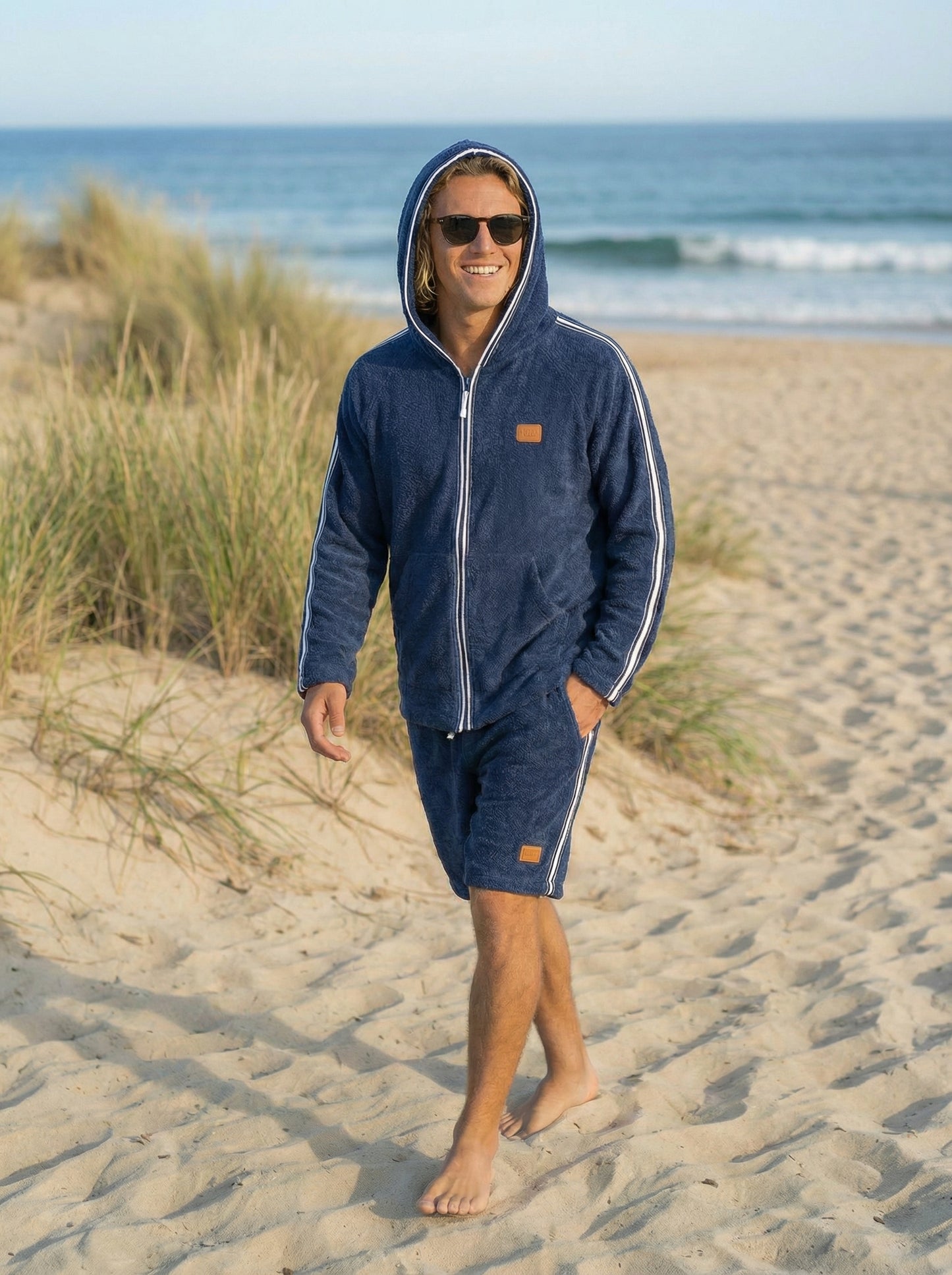 Bluza frotte z kapturem  - Navy Blue