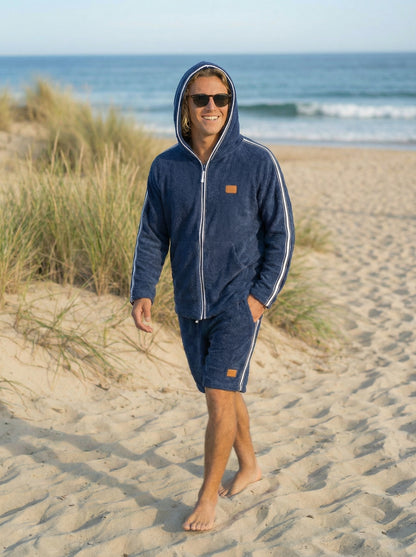 Bluza frotte z kapturem  - Navy Blue