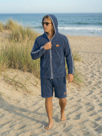 Bluza frotte z kapturem  - Navy Blue