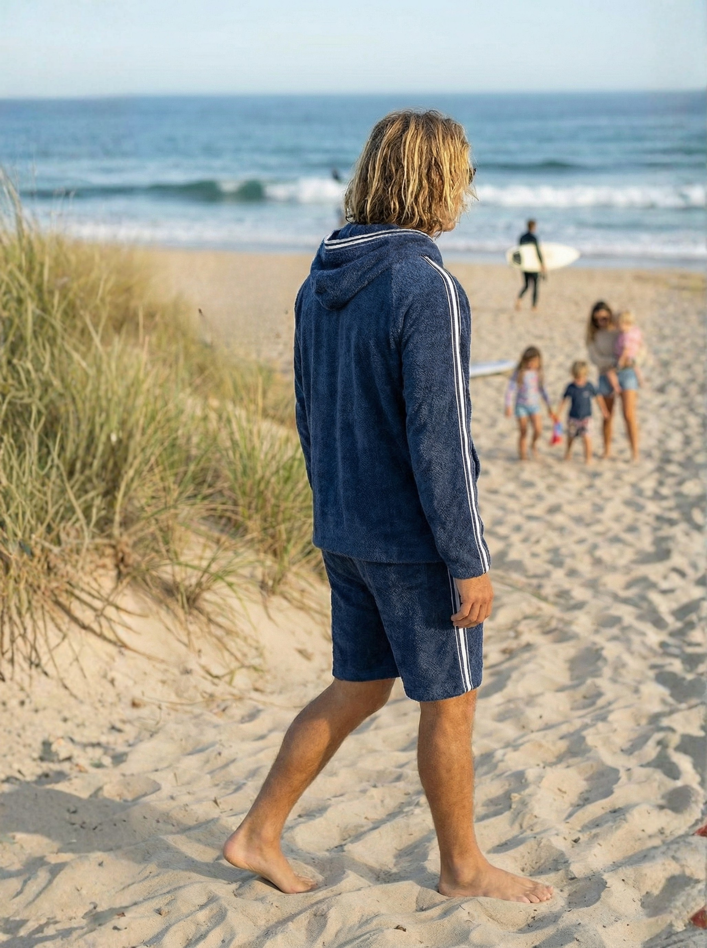 Bluza frotte z kapturem  - Navy Blue