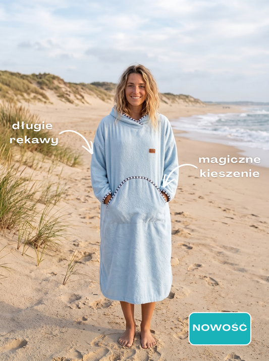 Ponczo Kąpielowe Just Blue - długi rękaw