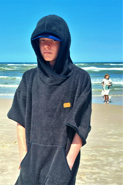 Surf Ponczo Back to Black - bawełna frotte