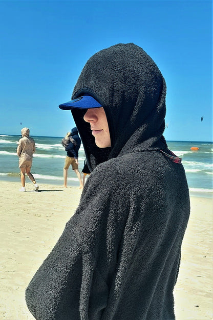 Surf Ponczo Back to Black - bawełna frotte