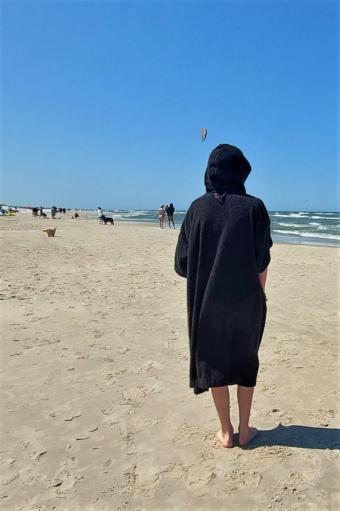 Surf Ponczo Back to Black - bawełna frotte