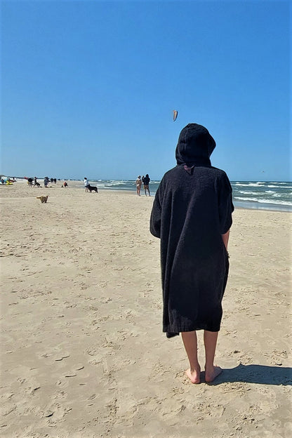 Surf Ponczo Back to Black - bawełna frotte