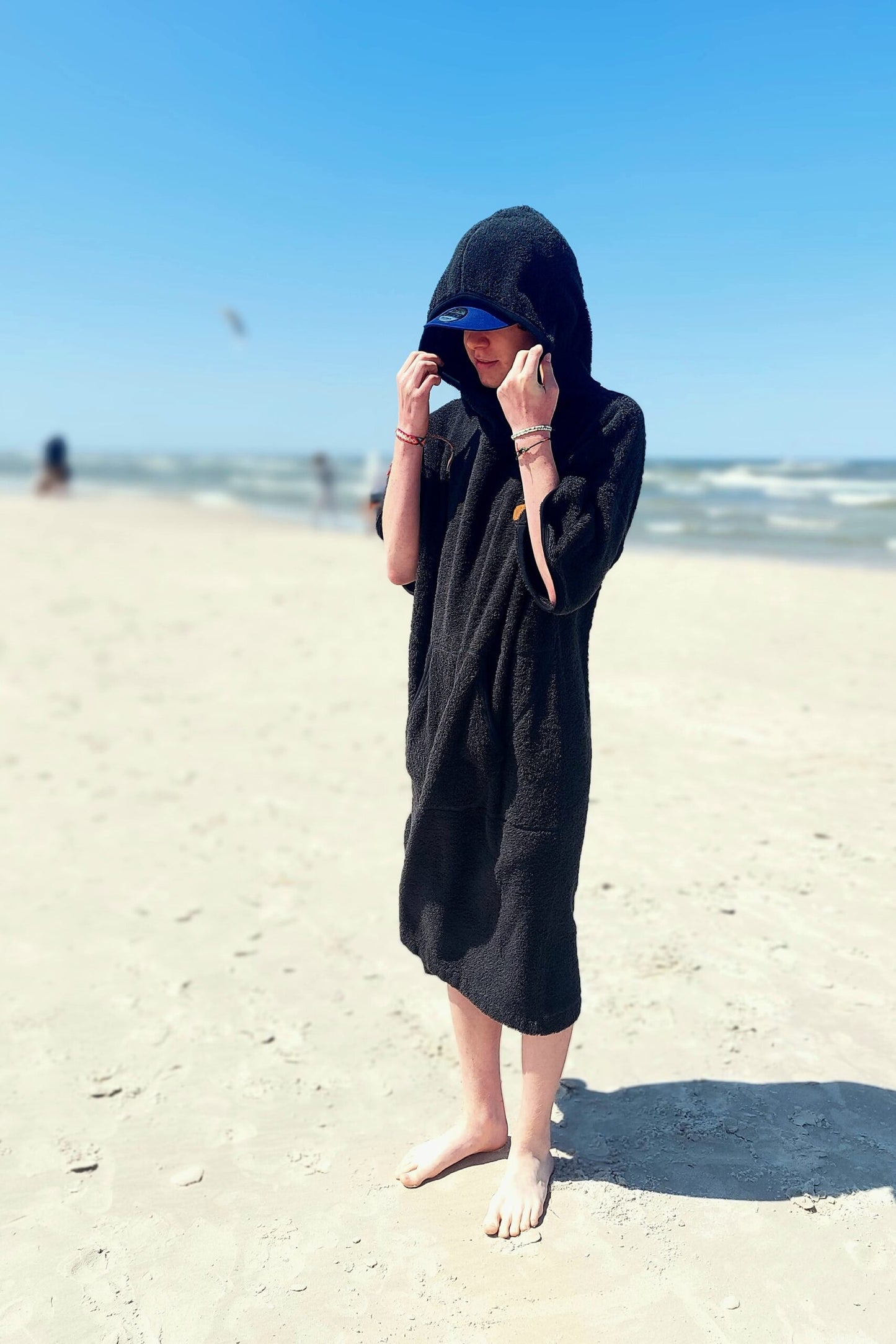 Surf Ponczo Back to Black - bawełna frotte