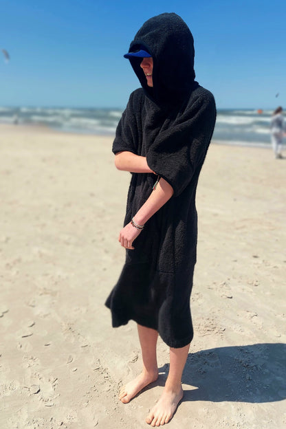Surf Ponczo Back to Black - bawełna frotte