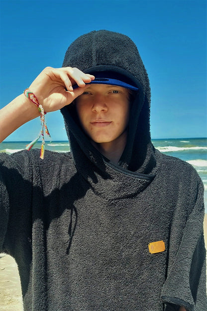 Surf Ponczo Back to Black - bawełna frotte