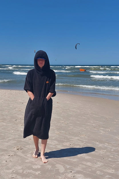 Surf Ponczo Back to Black - bawełna frotte