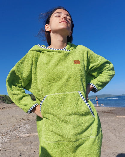 Ponczo plażowe z długim rękawem - Lime Breeze