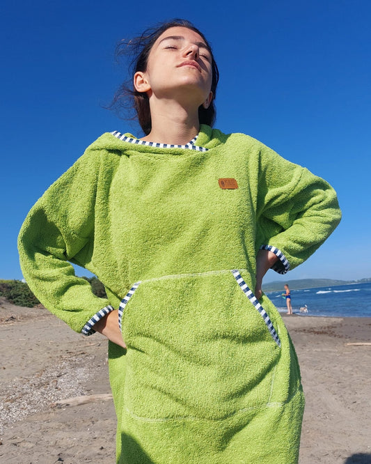 Ponczo plażowe z długim rękawem - Lime Breeze