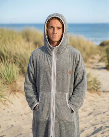 Szlafrok plażowy na zamek - Gray