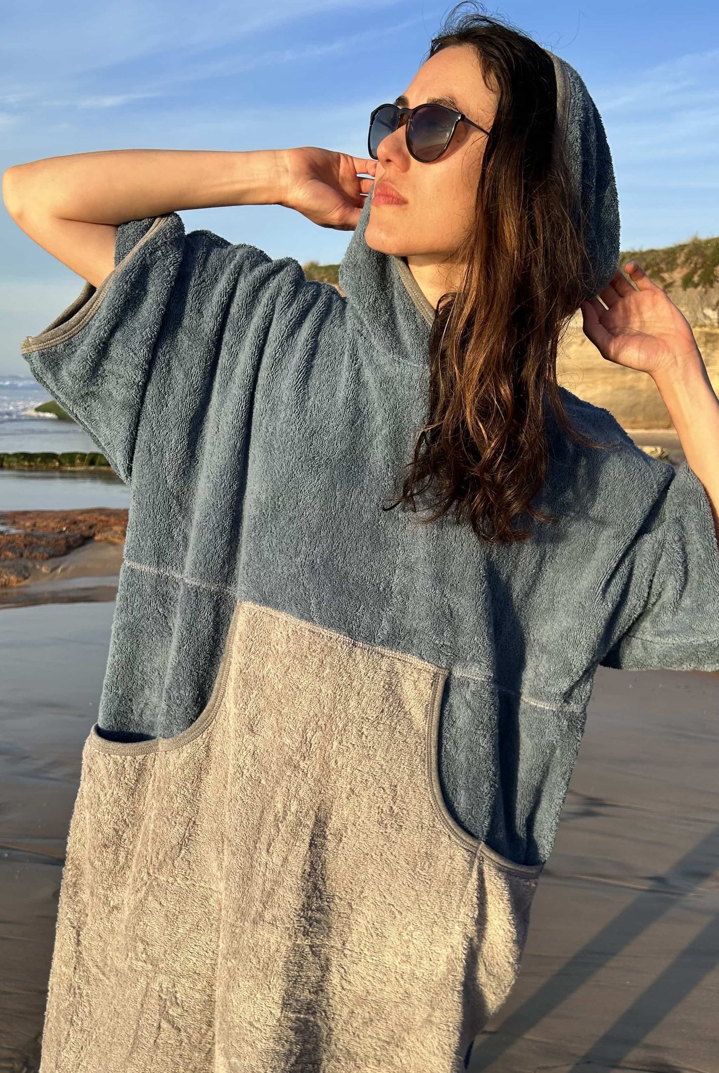 Balear Strandponcho - Baumwollfrottee