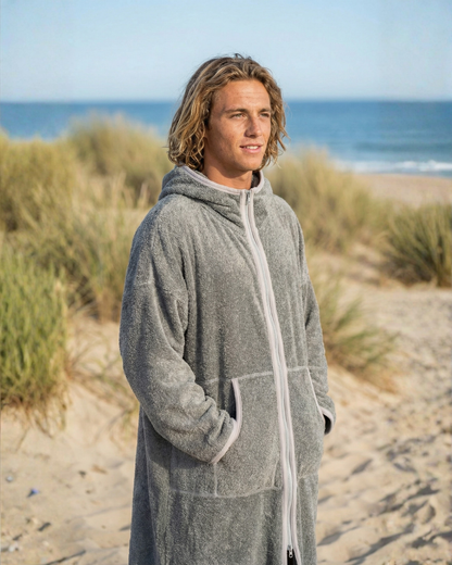 Szlafrok plażowy na zamek - Gray