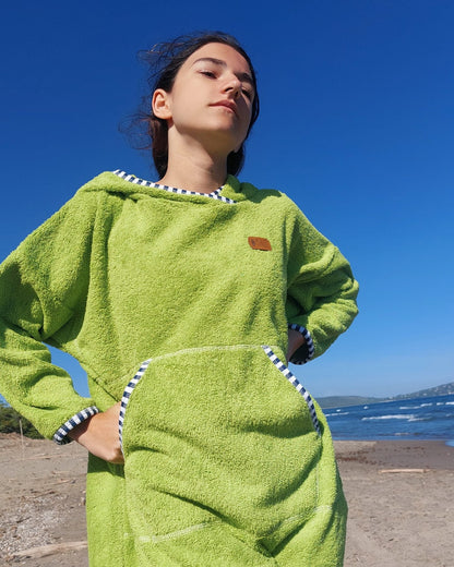 Ponczo plażowe z długim rękawem - Lime Breeze