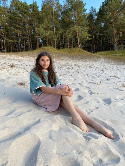 Surf Ponczo Pastel Wave - bawełna frotte