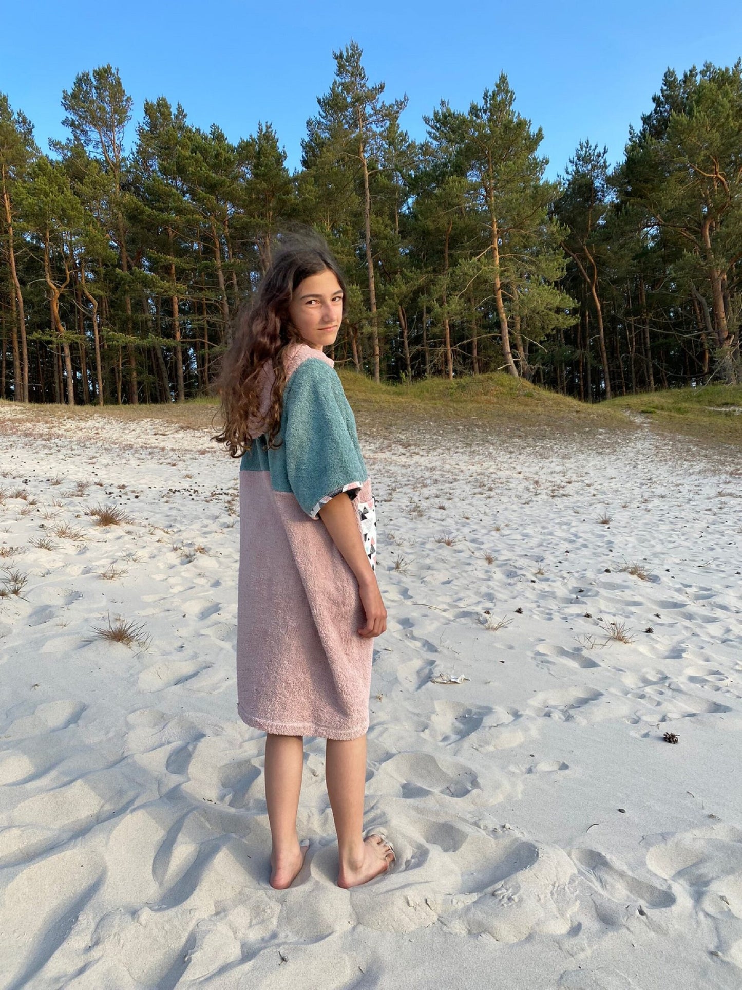 Surf Ponczo Pastel Wave - bawełna frotte