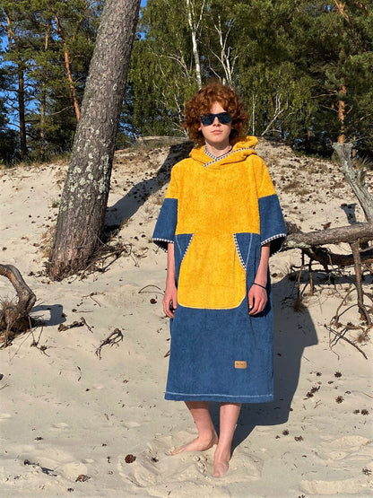 Surf Ponczo Blue Lagoon - bawełna frotte