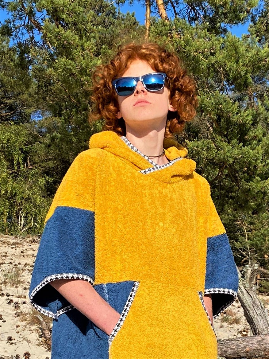 Surf Ponczo Blue Lagoon - bawełna frotte