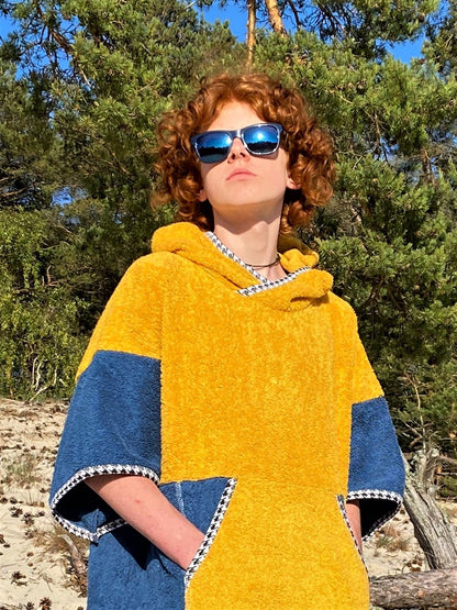 Surf Ponczo Blue Lagoon - bawełna frotte