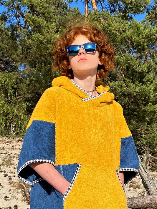 Surf Ponczo Blue Lagoon - bawełna frotte