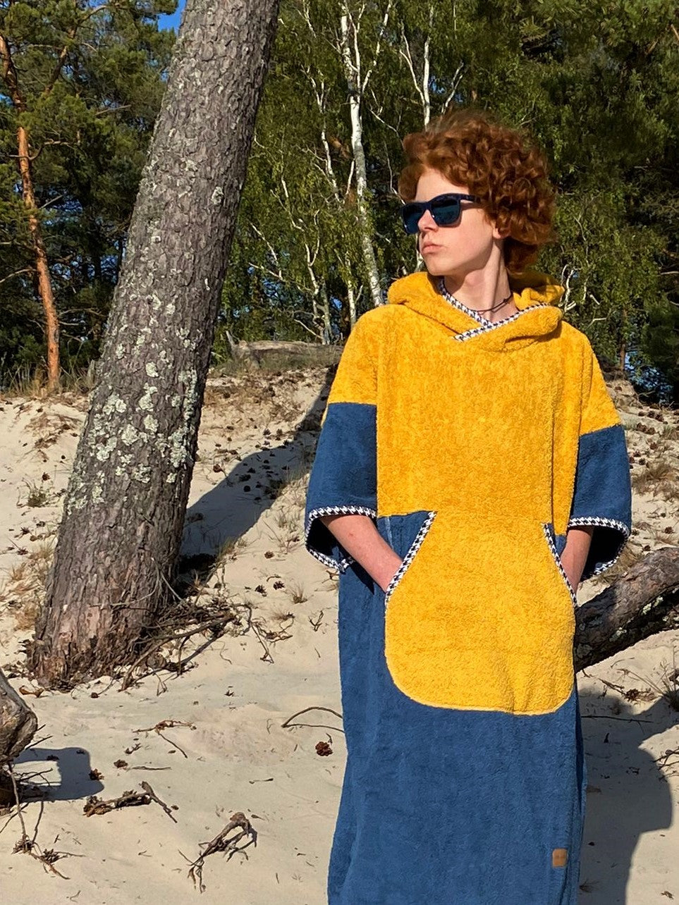 Surf Ponczo Blue Lagoon - bawełna frotte