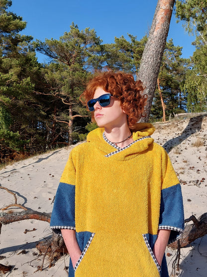 Surf Ponczo Blue Lagoon - bawełna frotte