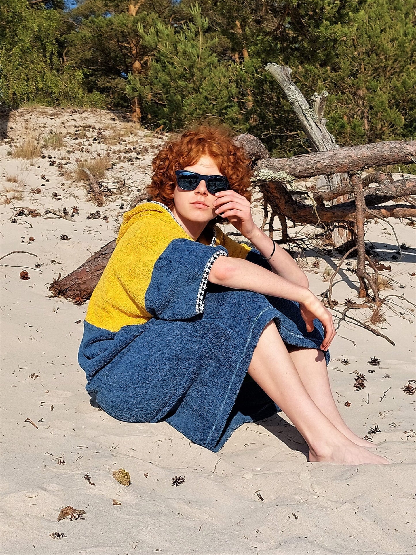 Surf Ponczo Blue Lagoon - bawełna frotte