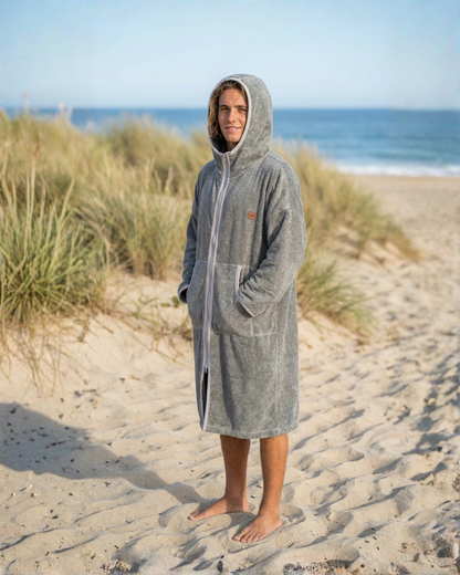 Szlafrok plażowy na zamek - Gray