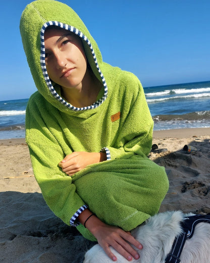 Ponczo plażowe z długim rękawem - Lime Breeze