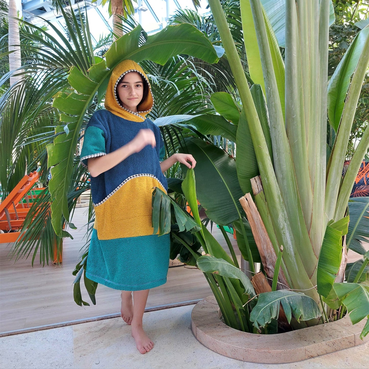 Surf Ponczo Tricolore - bawełna frotte