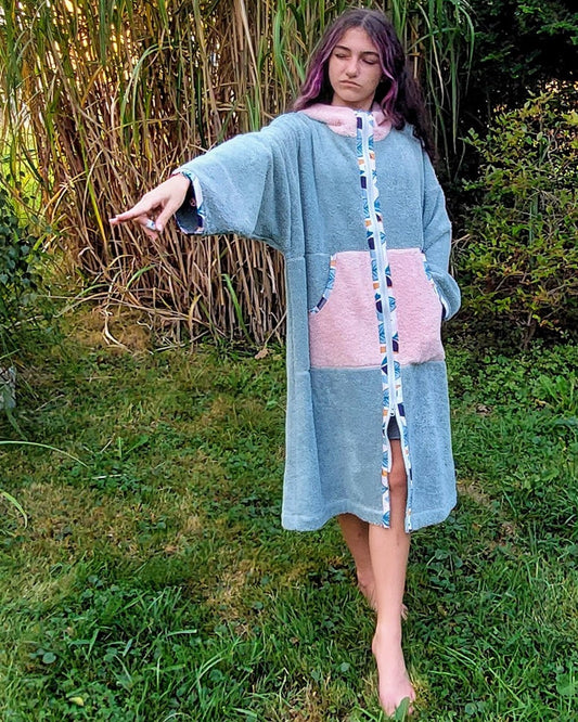 Szlafrok plażowy Zip & Strip - zapinany na zamek