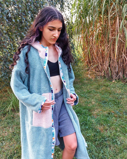 Szlafrok plażowy Zip & Strip - zapinany na zamek