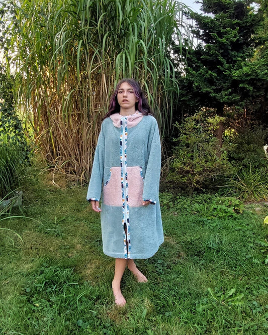 Szlafrok plażowy Zip & Strip - zapinany na zamek