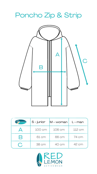Szlafrok plażowy Zip & Strip - zapinany na zamek
