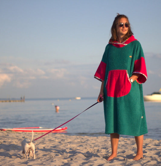 Ponczo plażowe Green Energy - bawełna frotte