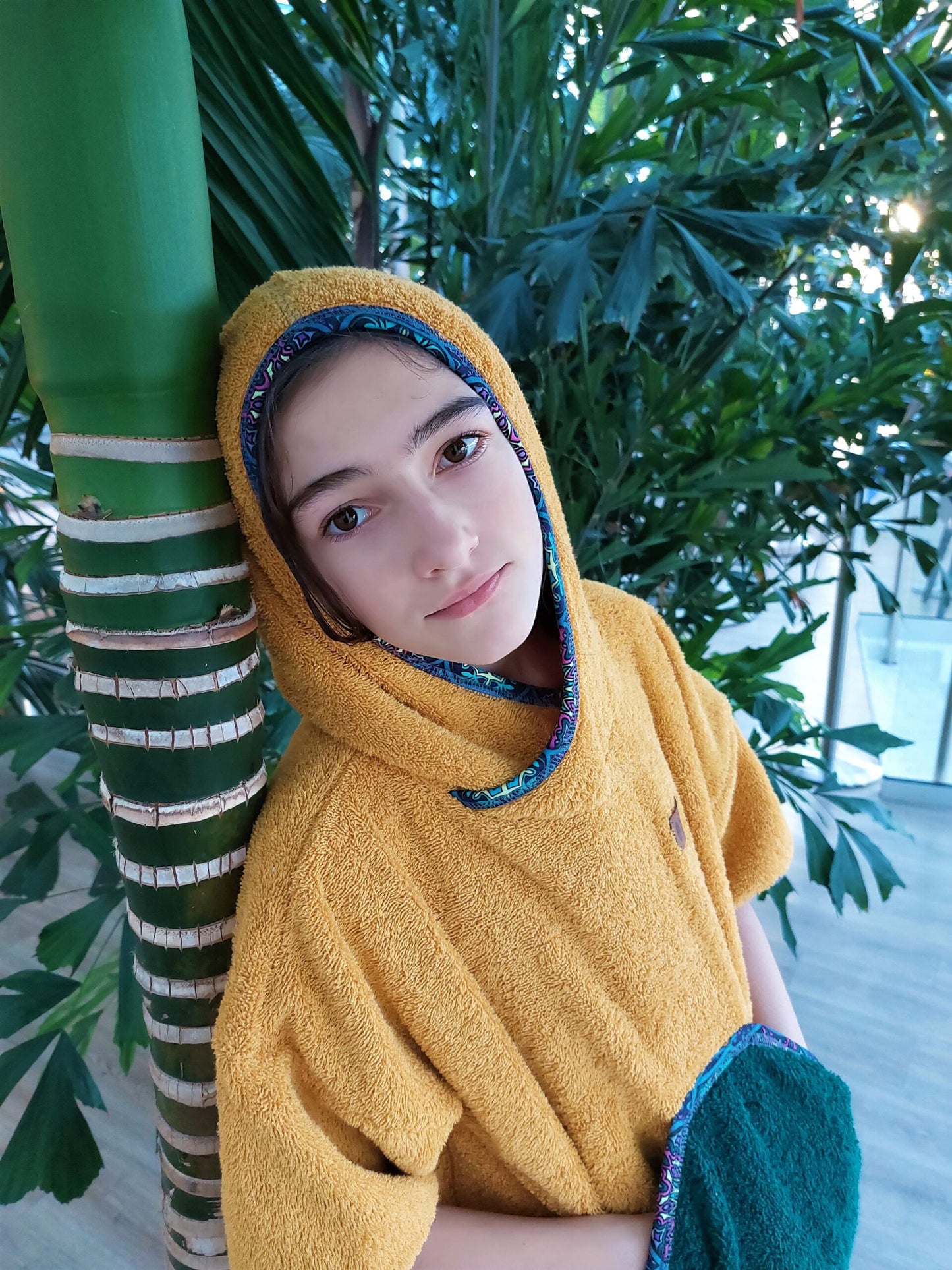 Surf Ponczo Green Lemon - bawełna frotte