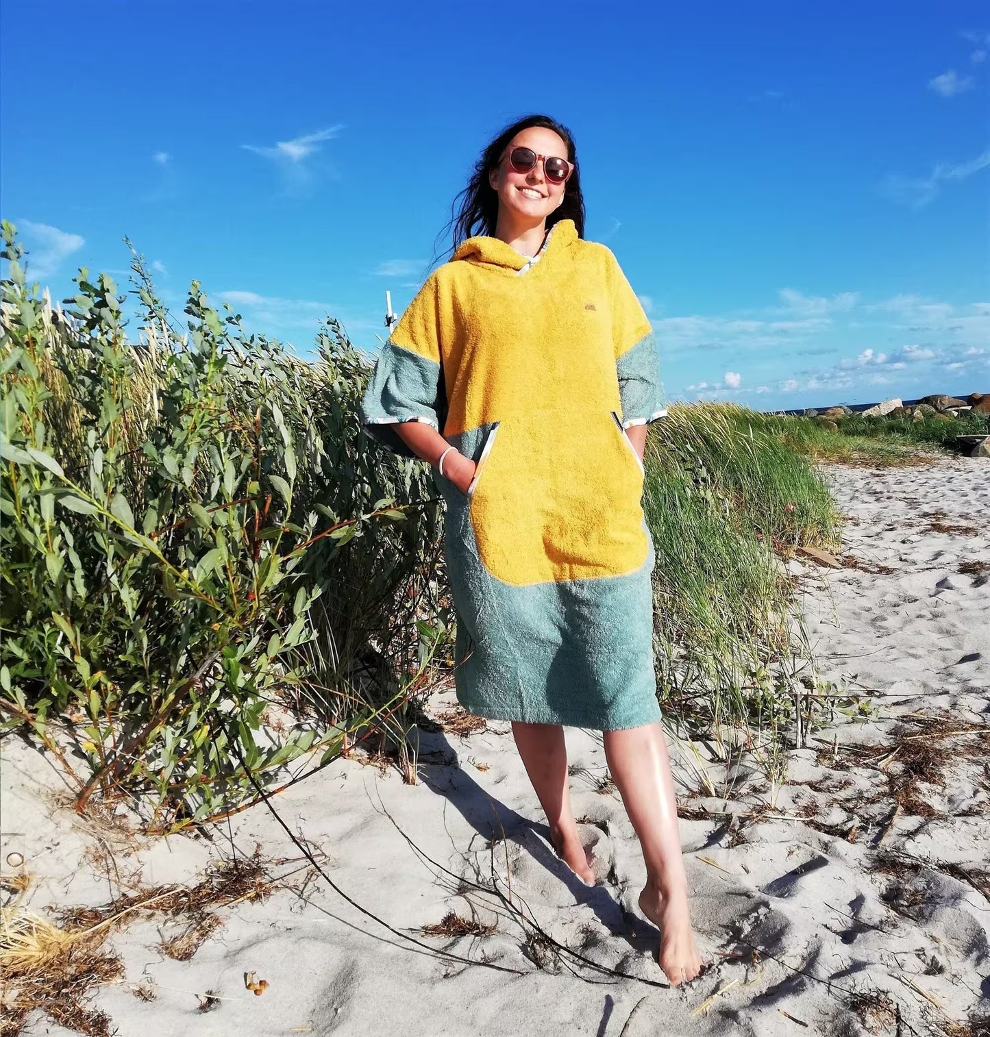 Surf Ponczo Yellow Sage - bawełniane