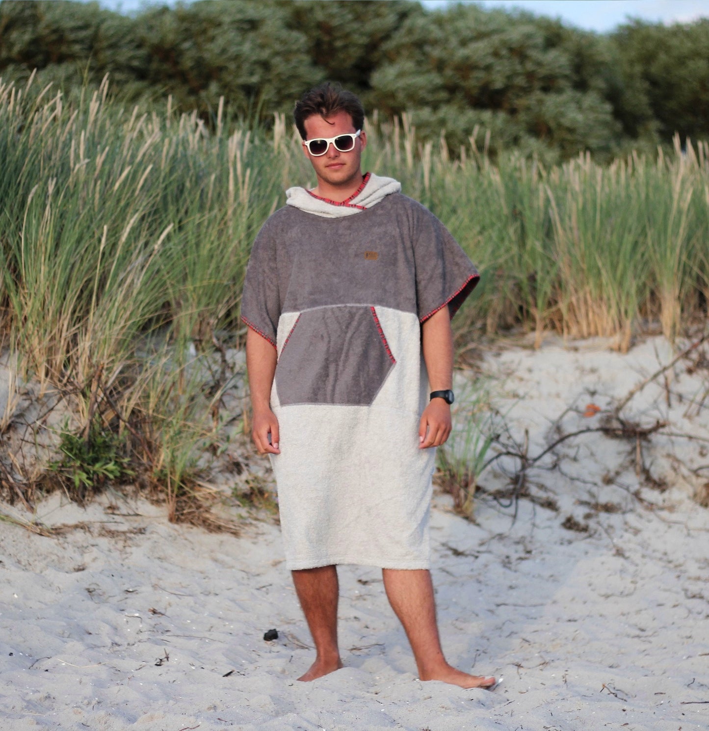 Ponczo Red Scotch - bawełna frotte